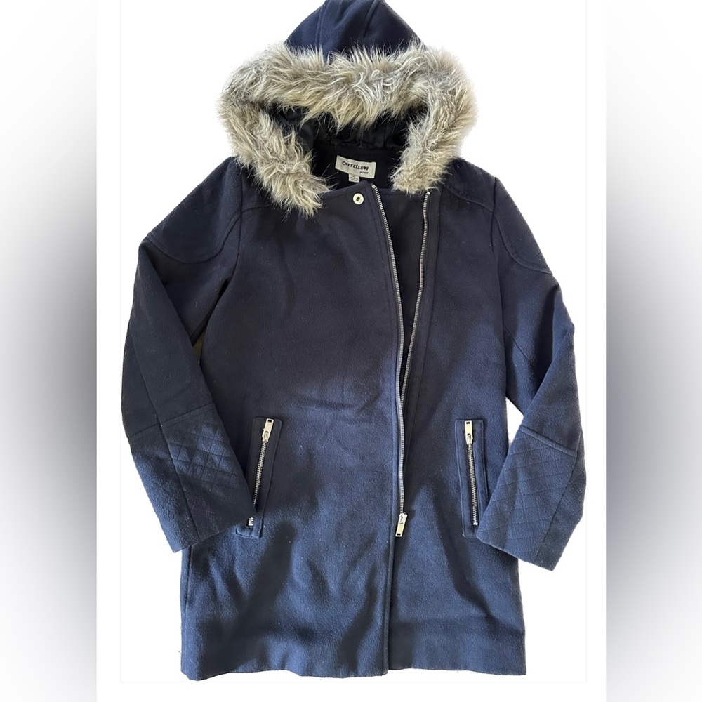 🧥CoffeeShop Kids coat with faux fur trim
